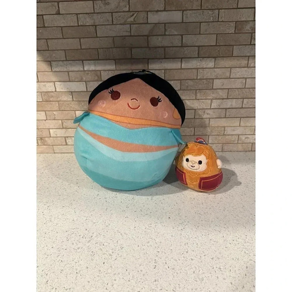 Squishmallow Jasmine & Abu Aladdin 10" & 4" UltraSoft Stuffed Disney Pixar Plush - Picture 1 of 5